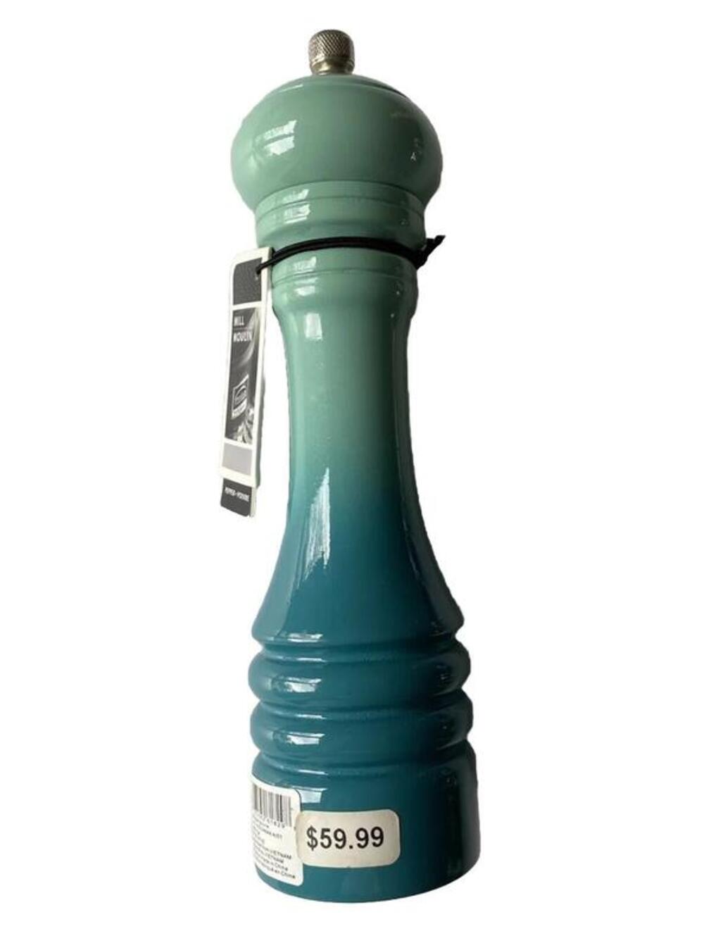 Trudeau Pepper Mill Modern Blue/Green Turquoise Kitchen Decor Brand New Wooden !